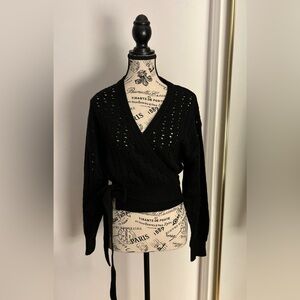 H&M Black Wrap Sweater